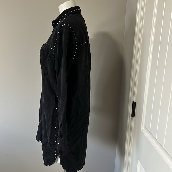 RAILS Bowie Black Button Down Shirt Dress Jacket Pockets Sz S - Picture 8 of 16